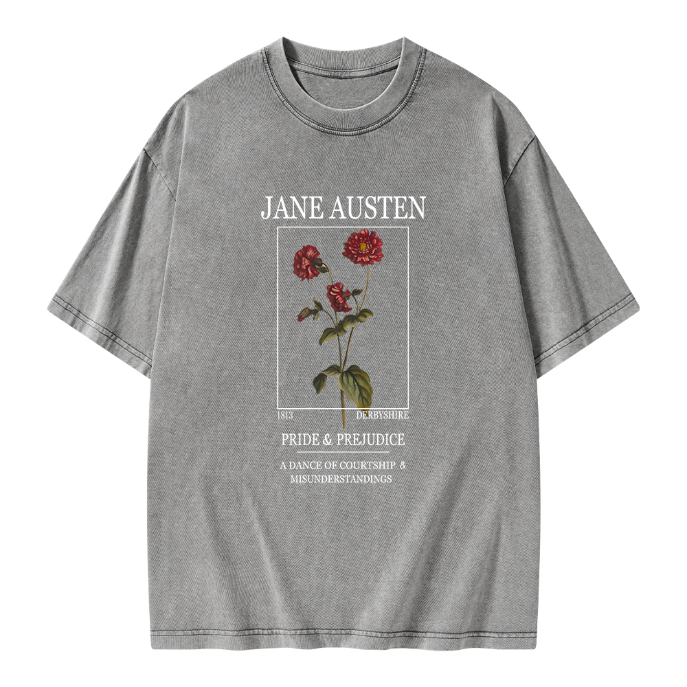 Pagewings Literary Floral Unisex Washed T-shirt