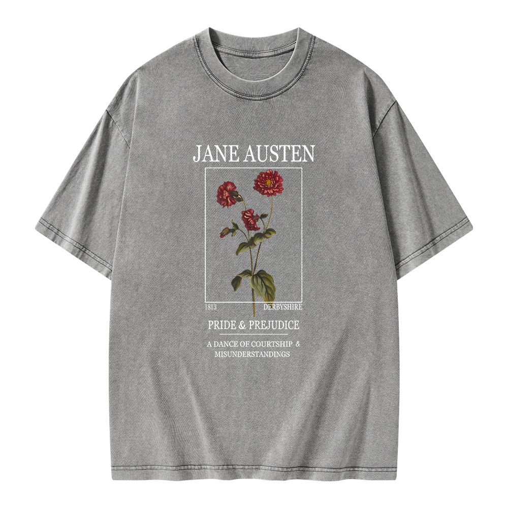 Pagewings Literary Floral Unisex Washed T-shirt