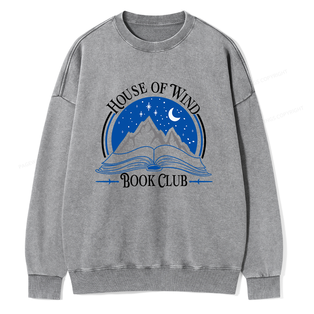 Pagewings House of Wind Book Club Unisex Washed Sweatshirt