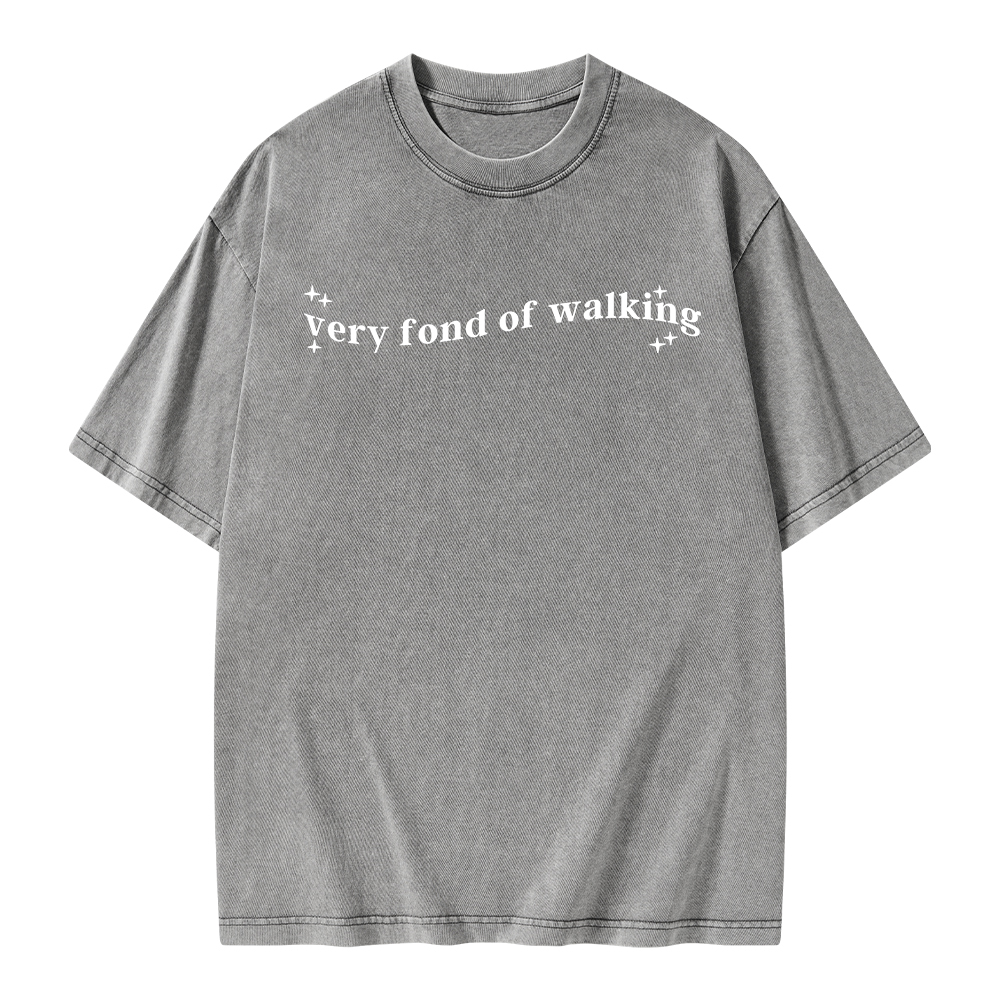 Pagewings Very Fond of Walking Unisex Washed T-shirt