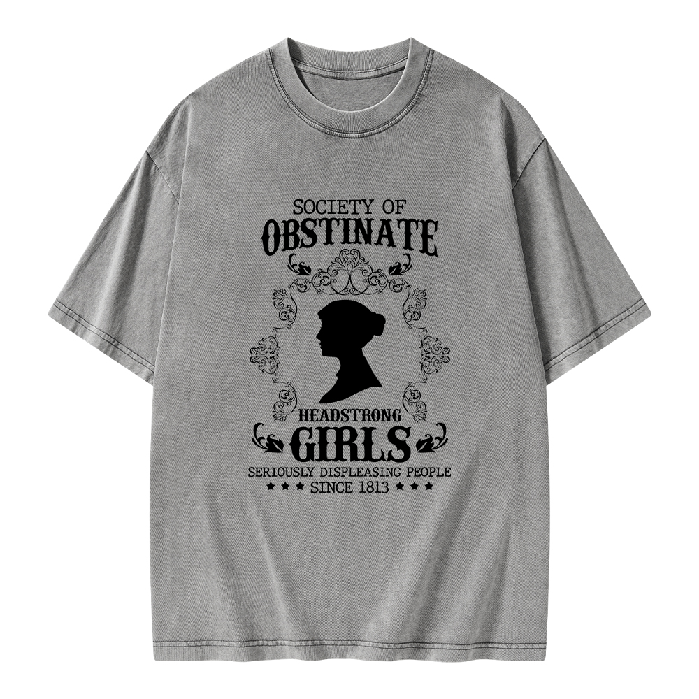 Pagewings Society Of Obstinate Headstrong Girls Unisex Washed T-shirt