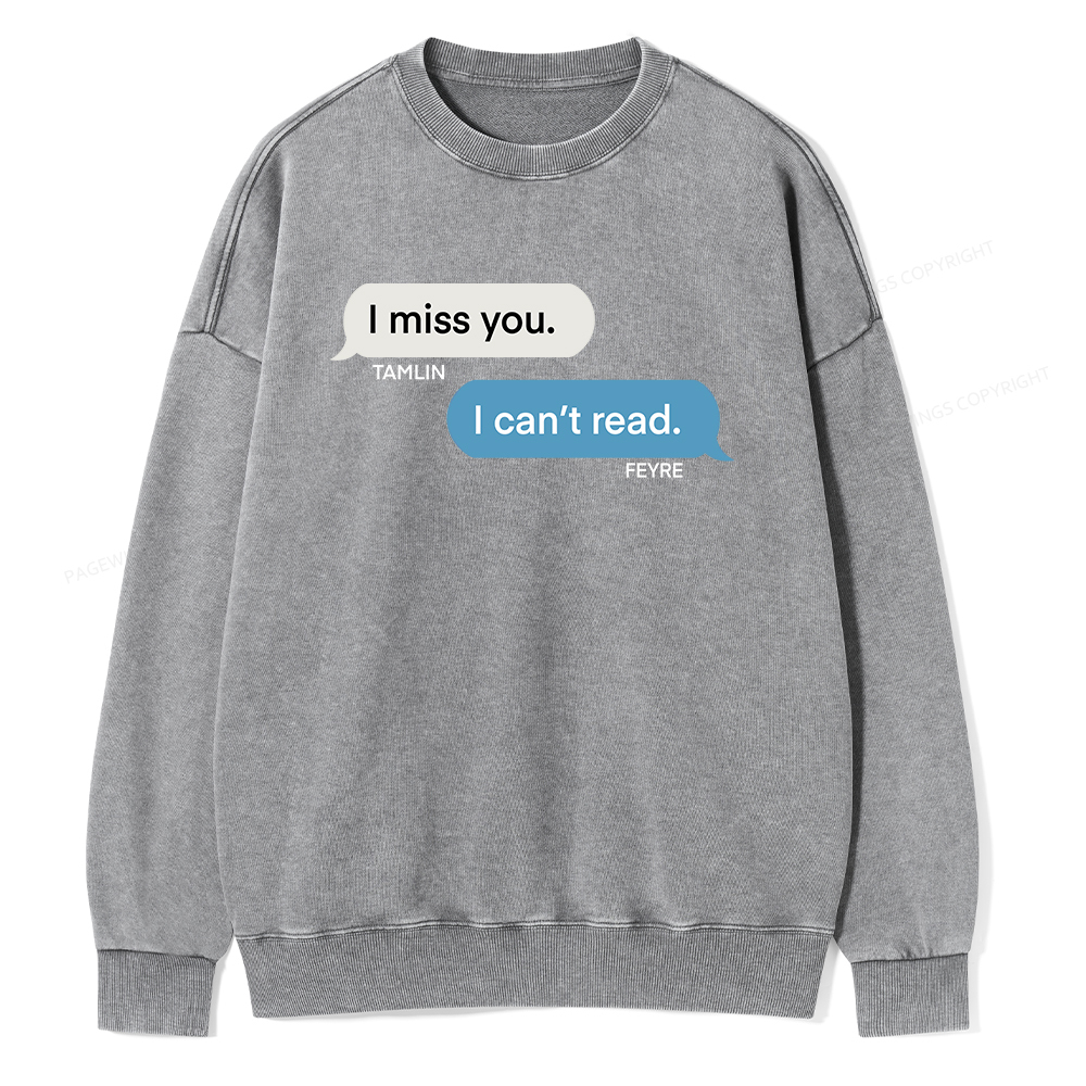 Pagewings  Fantasy I Can’t Read Unisex Washed Sweatshirt