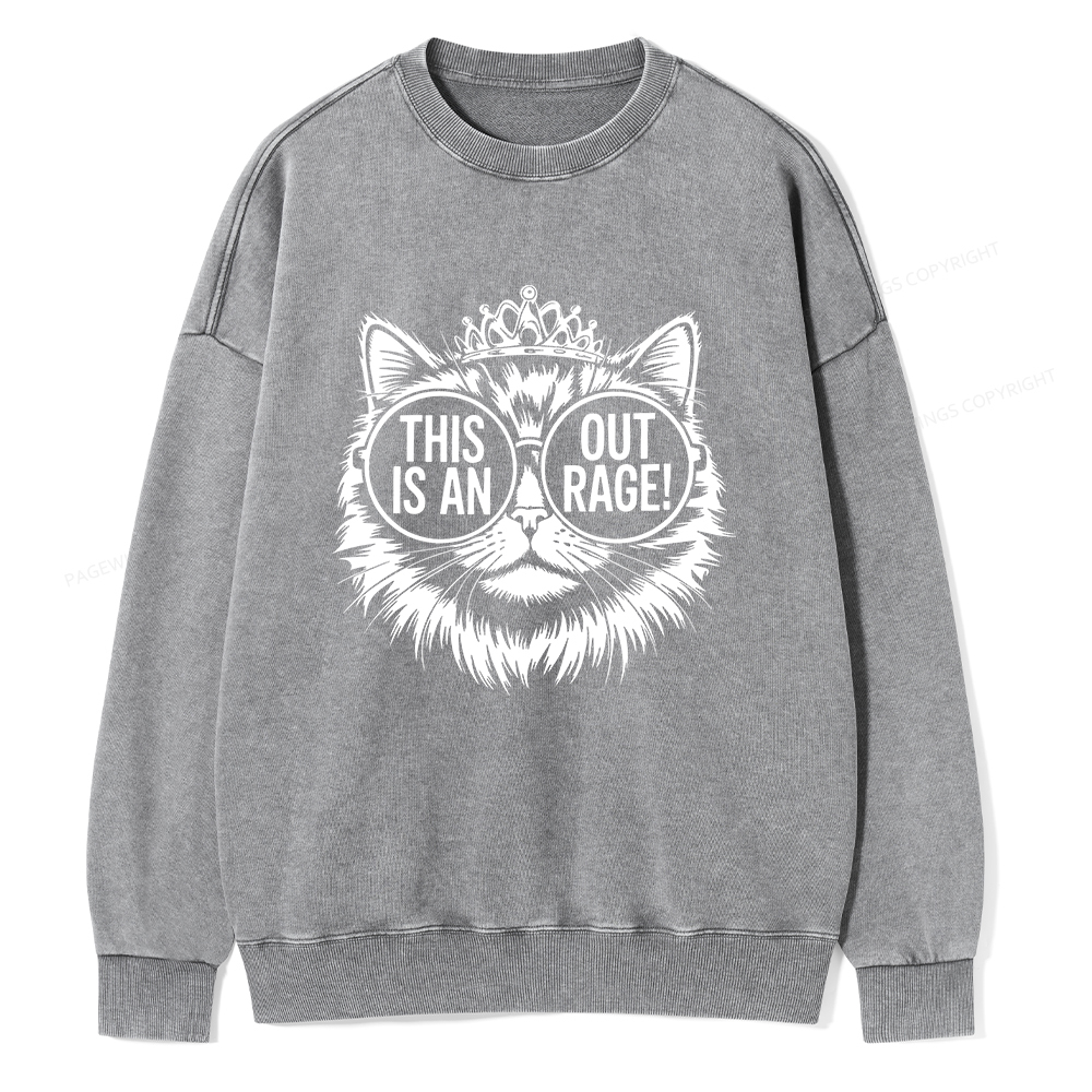 Pagewings This Is An Outrage Unisex Washed Sweatshirt