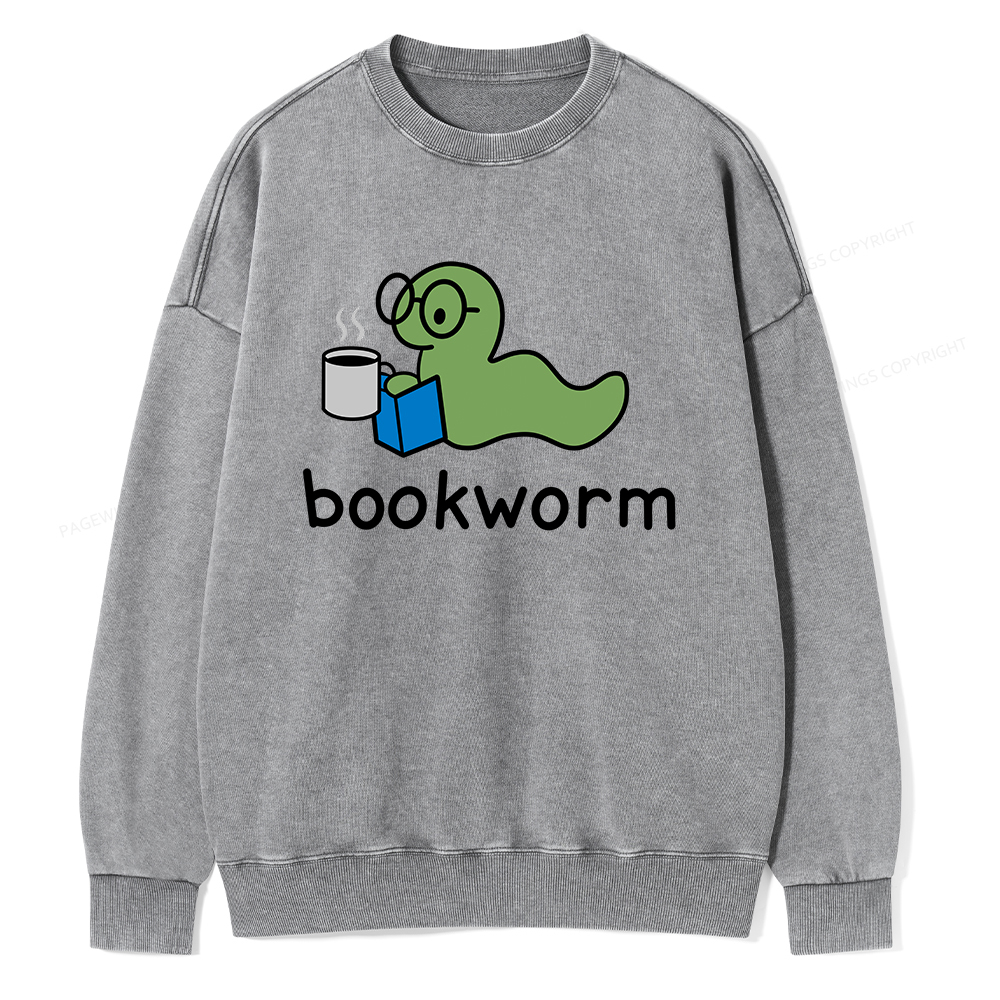 Pagewings Bookworm Unisex Washed Sweatshirt