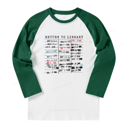 Pagewings Return To Library Long Sleeve Raglan T-shirt