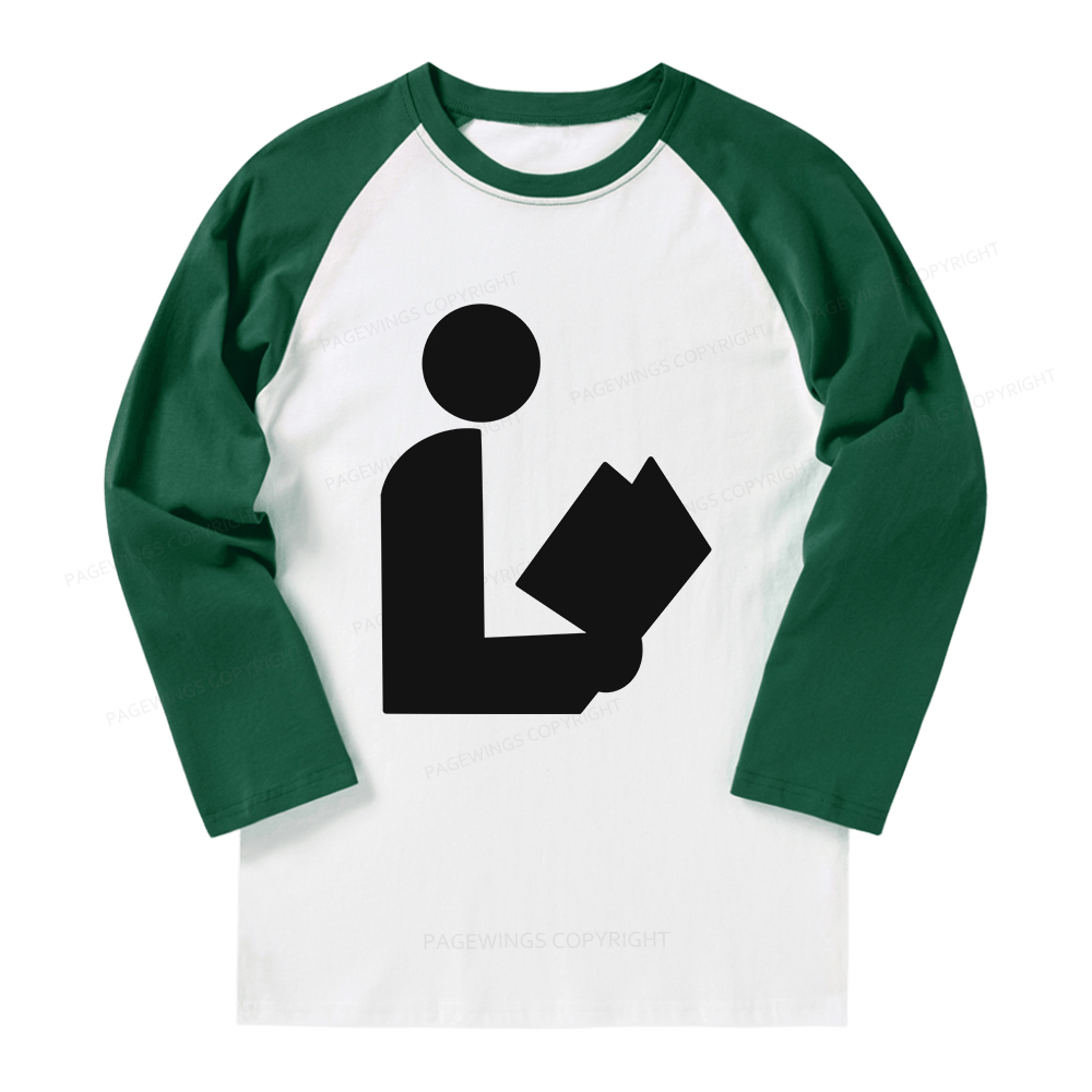 Pagewings National Library Symbol Long Sleeve Raglan T-shirt