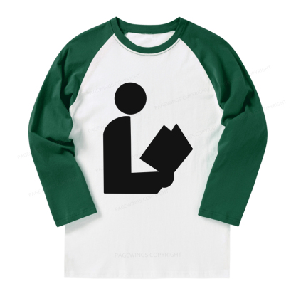 Pagewings National Library Symbol Long Sleeve Raglan T-shirt