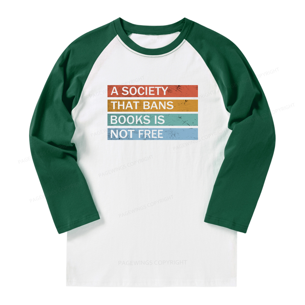 Pagewings Read Banned Books Long Sleeve Raglan T-shirt
