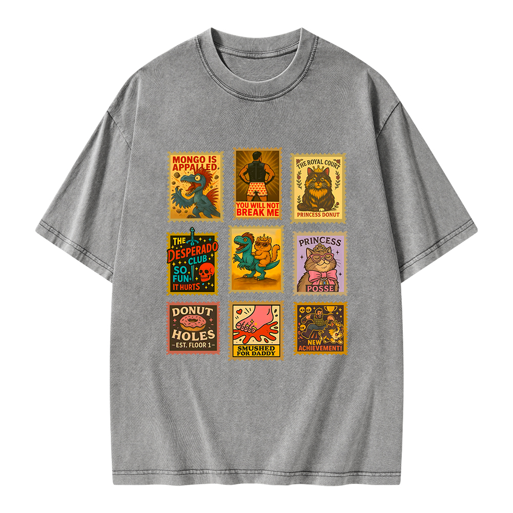 Pagewings Vintage Stamp Unisex Washed T-shirt