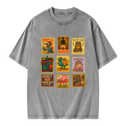 Pagewings Vintage Stamp Unisex Washed T-shirt