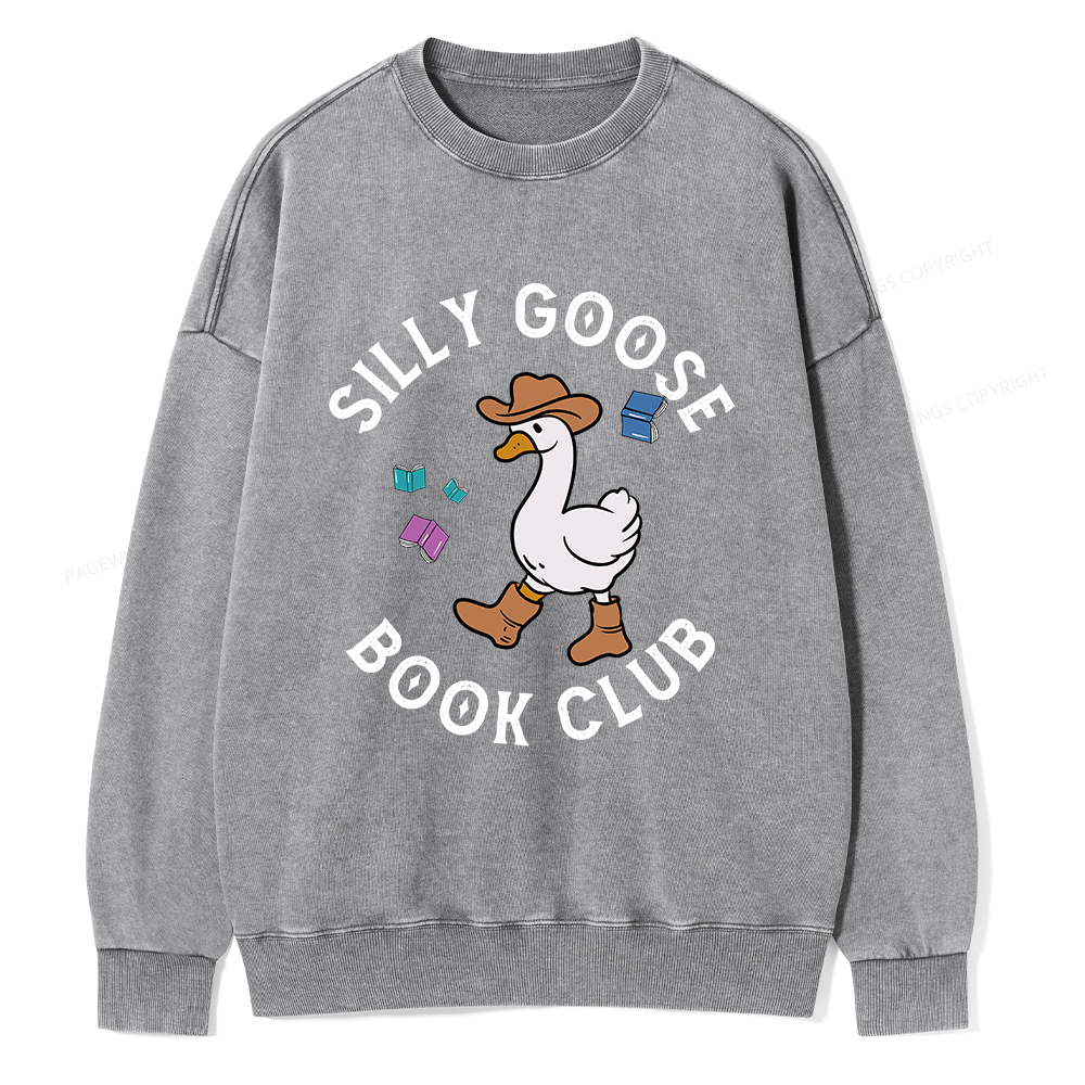 Pagewings Silly Goose Book Club Unisex Washed Sweatshirt