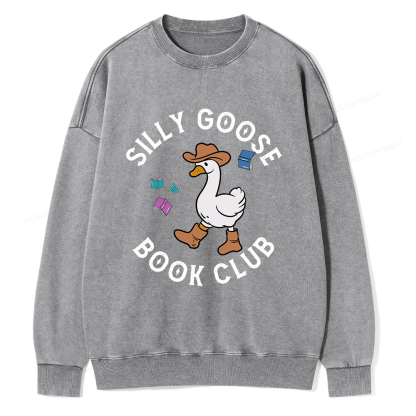 Pagewings Silly Goose Book Club Unisex Washed Sweatshirt