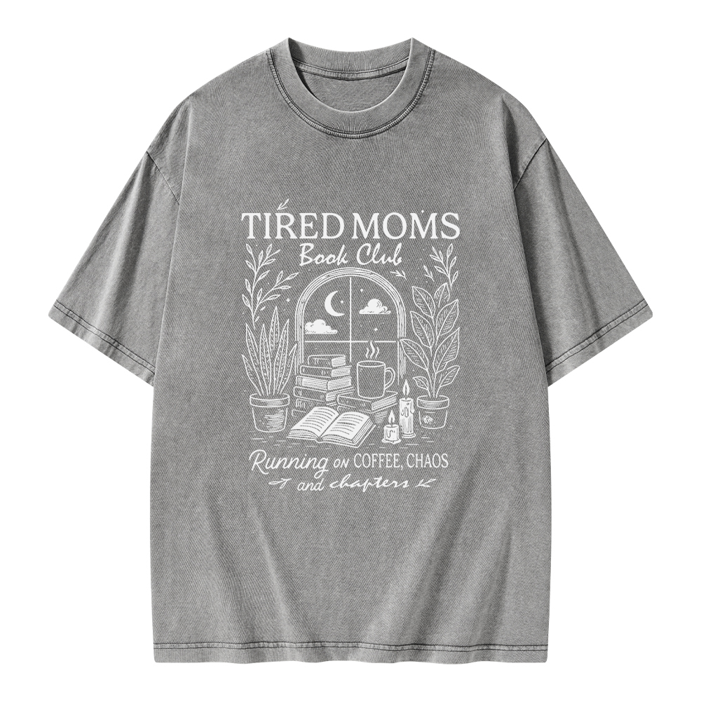 Pagewings Tired Moms Book Club Unisex Washed T-shirt
