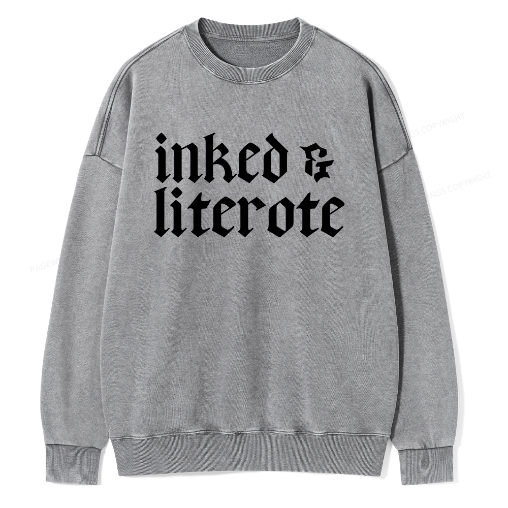 Pagewings Inked Literate Unisex Washed Sweatshirt