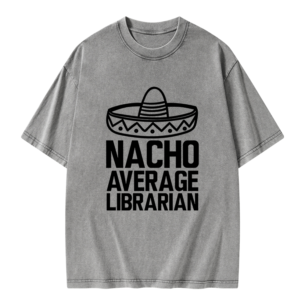 Pagewings Nacho Average Librarian Unisex Washed T-shirt