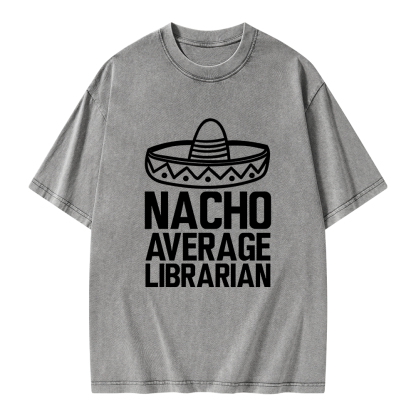 Pagewings Nacho Average Librarian Unisex Washed T-shirt
