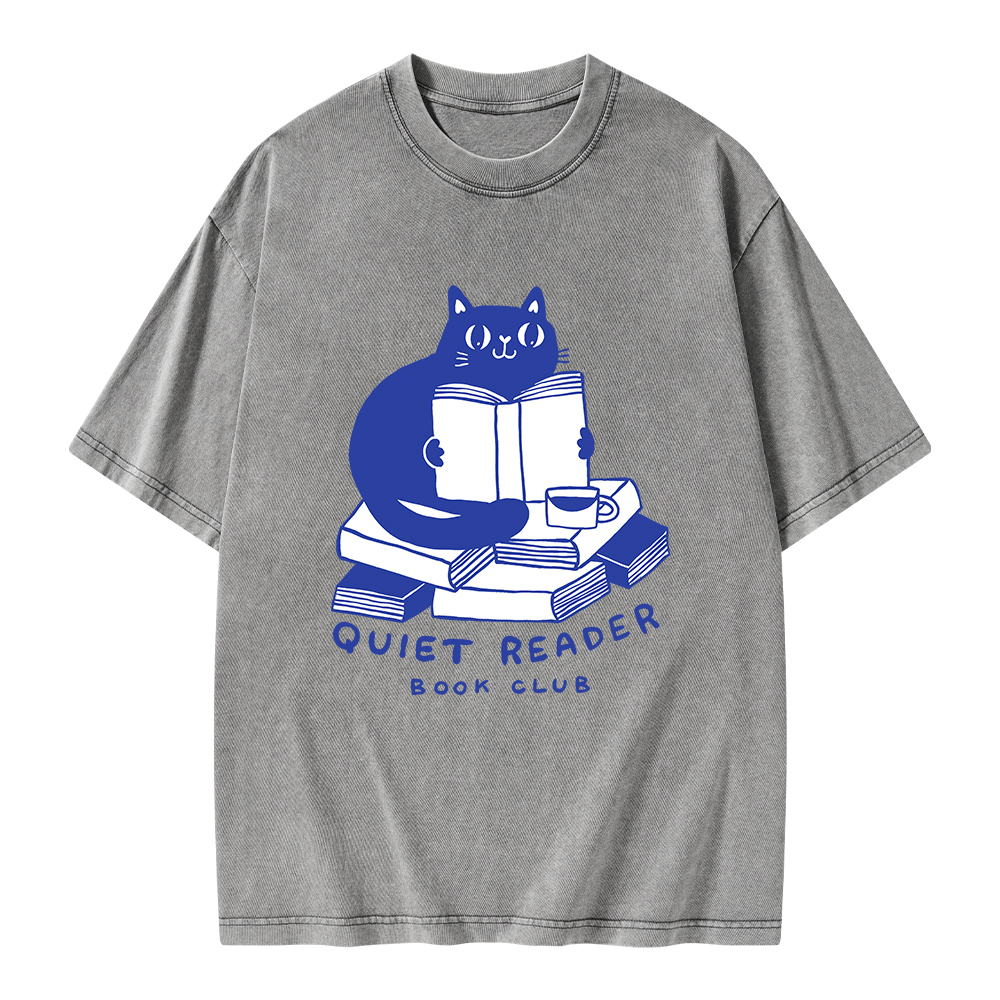 Pagewings Quiet Reader Book Club  Unisex Washed T-shirt