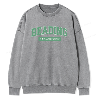 Pagewings Reading Is My Favorite Sport Unisex Washed Sweatshirt
