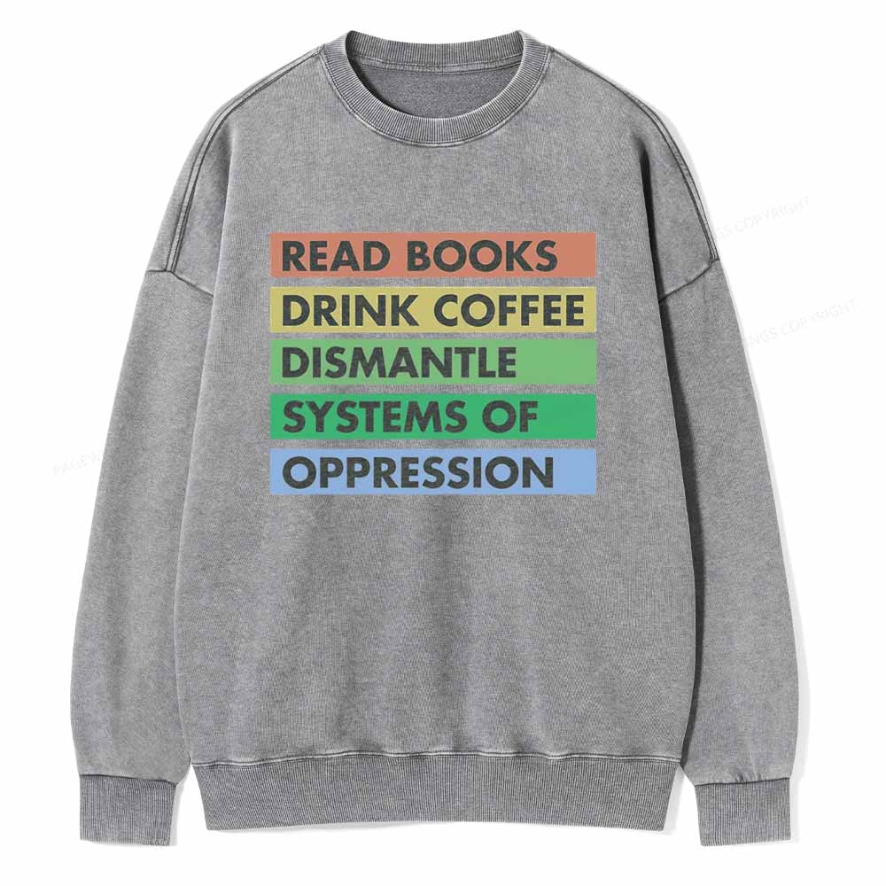 Pagewings Read Books T-Shirt Unisex Washed Sweatshirt