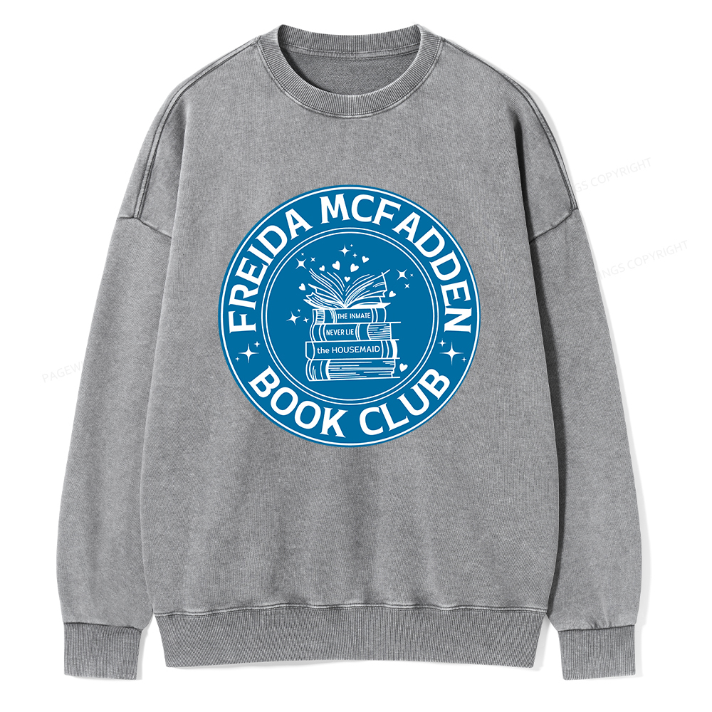Pagewings Freida McFadden Book Club Unisex Washed Sweatshirt