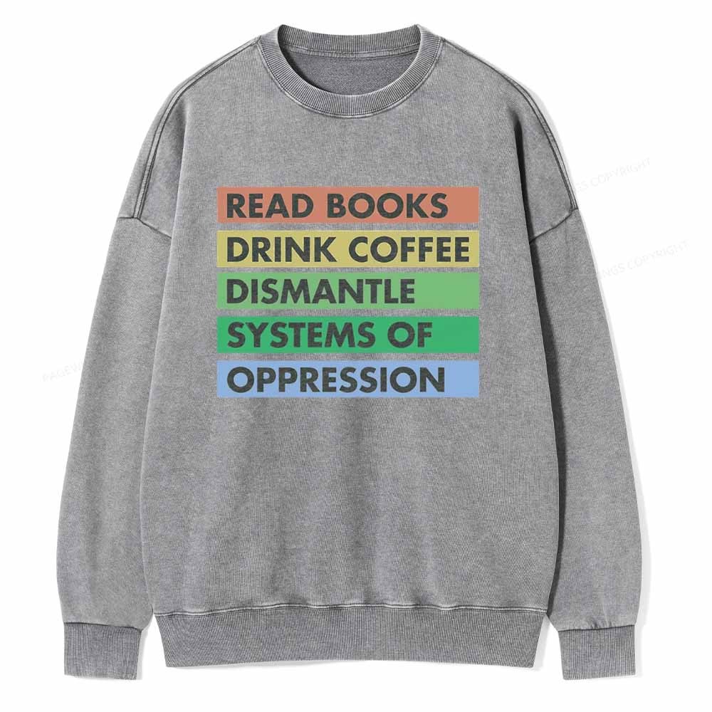 Pagewings Read Books T-Shirt Unisex Washed Sweatshirt