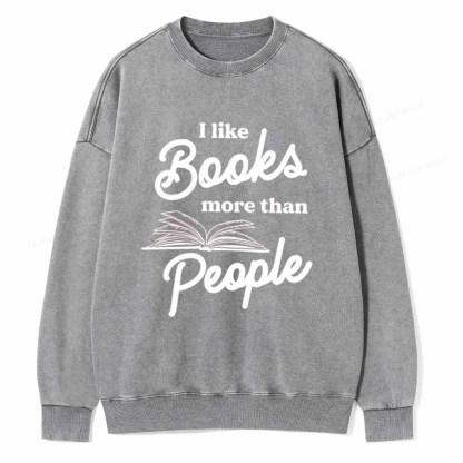 Pagewings Books More Than People Unisex Tee Unisex Washed Sweatshirt