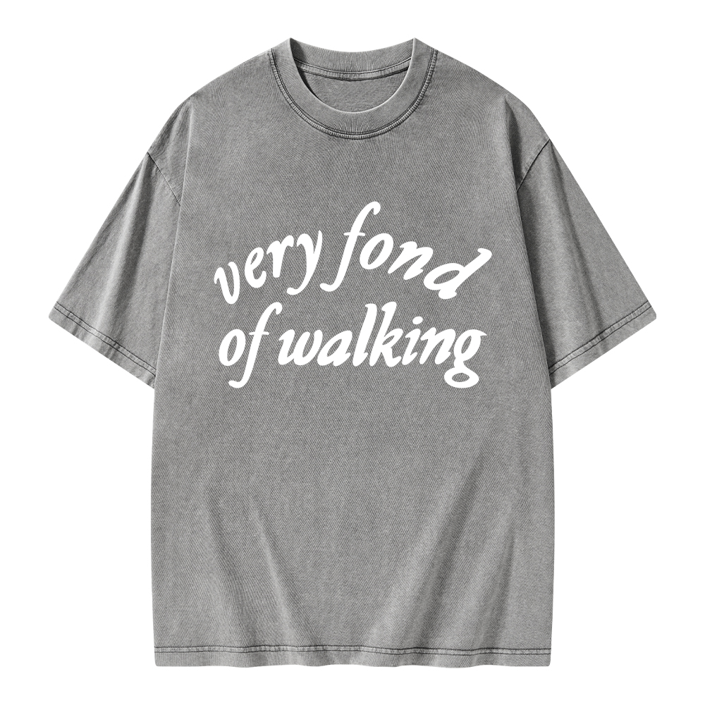 Pagewings Very Fond of Walking Unisex Washed T-shirt