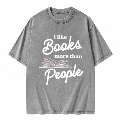 Pagewings Books More Than People Unisex Tee Unisex Washed T-shirt