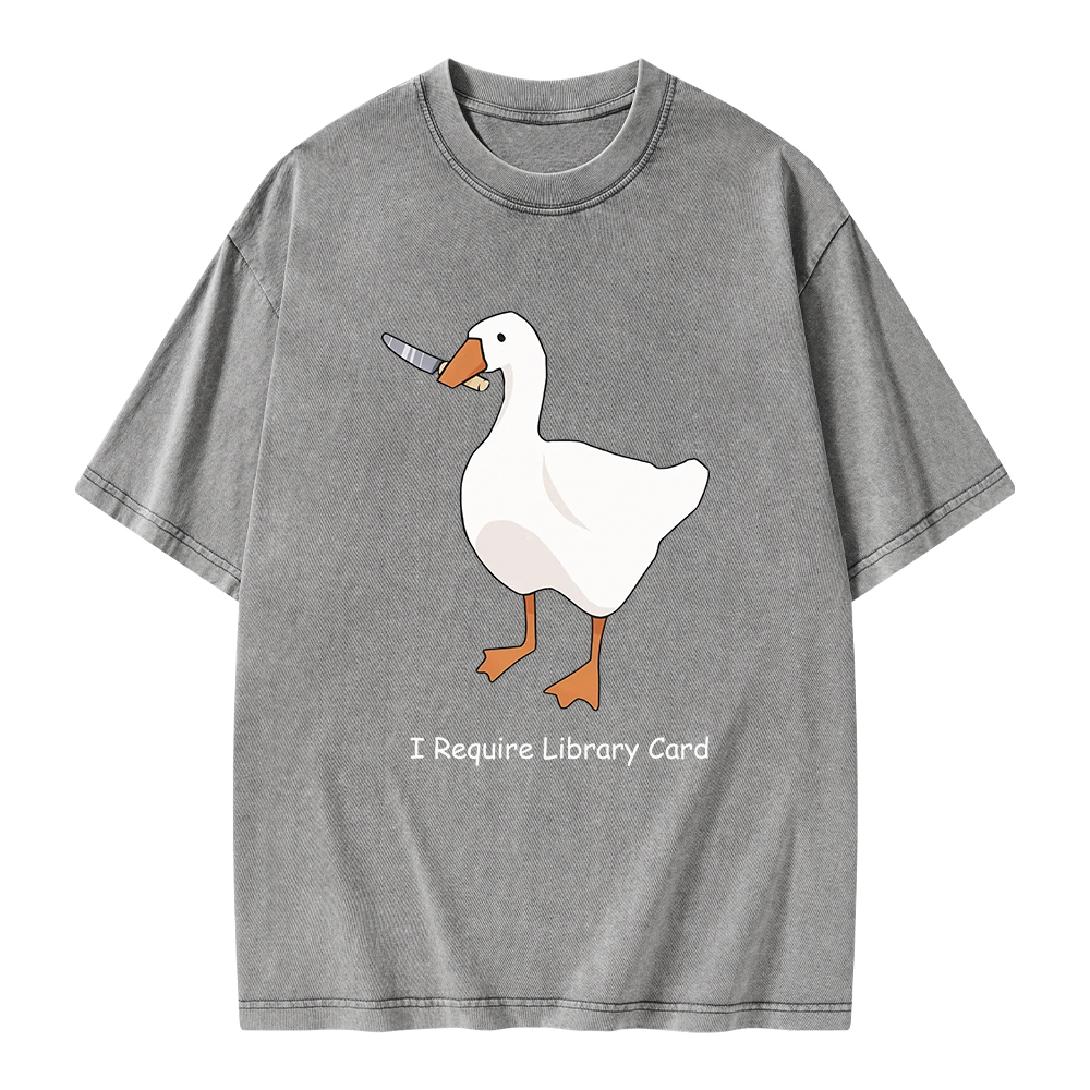 Pagewings I Require Library Card Unisex Washed T-shirt