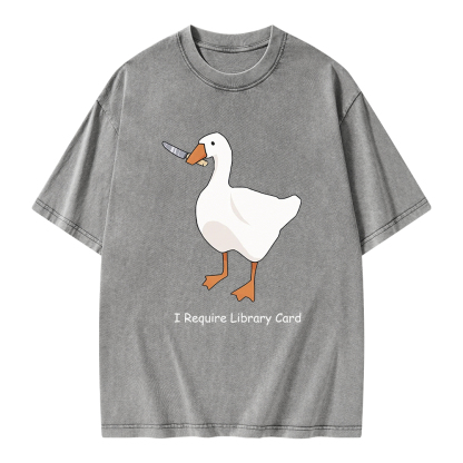 Pagewings I Require Library Card Unisex Washed T-shirt