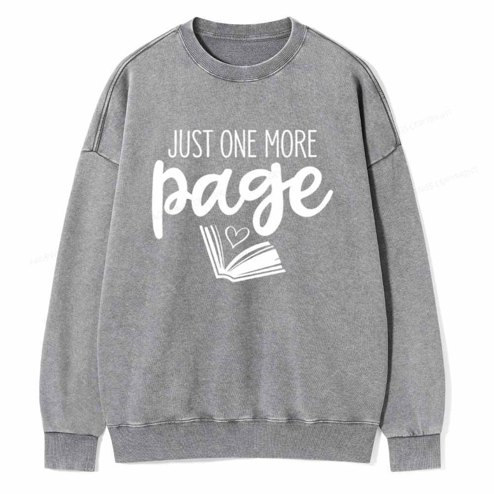 Pagewings Just One More Page Unisex Tee Unisex Washed Sweatshirt