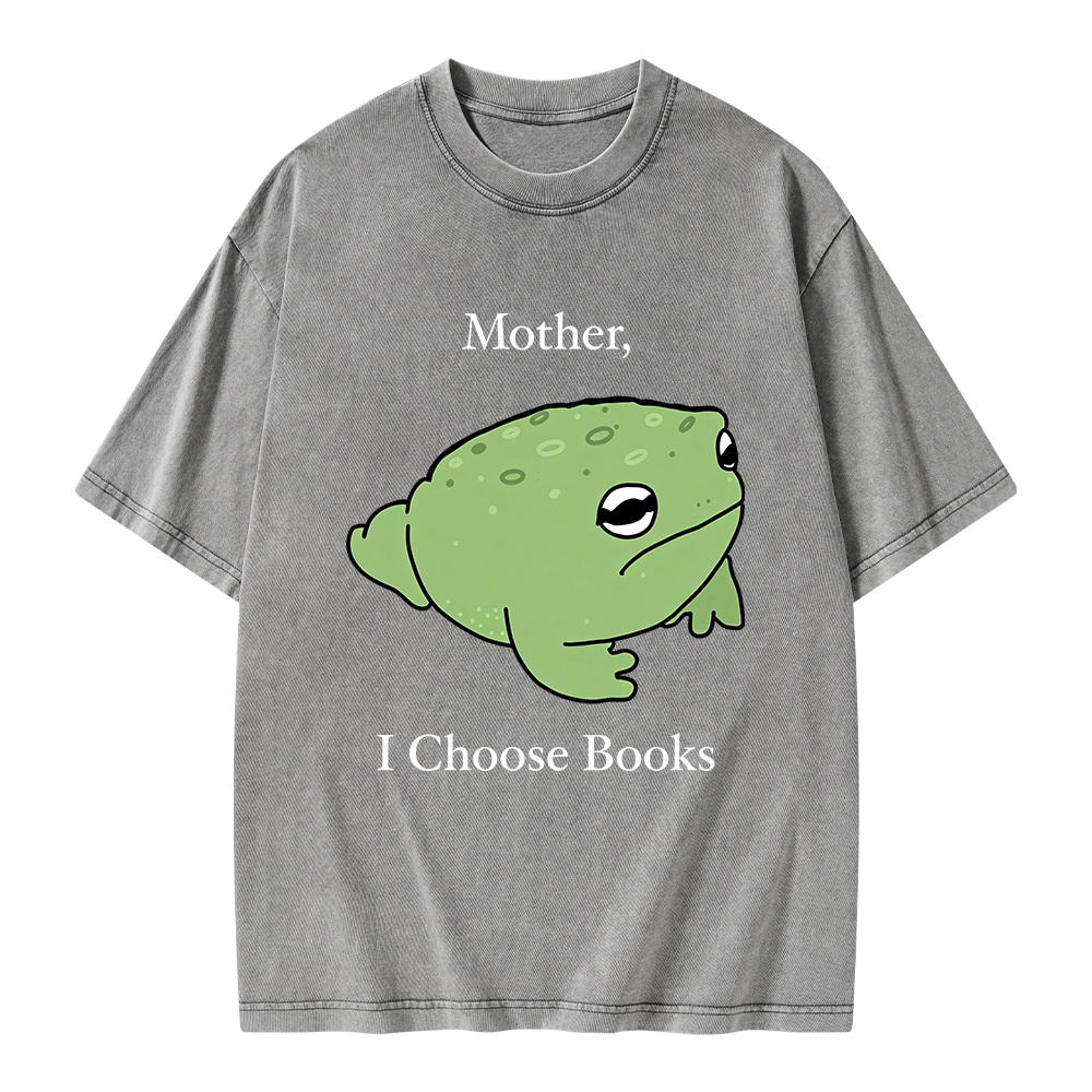 Pagewings Mother I Choose Books Unisex Washed T-shirt