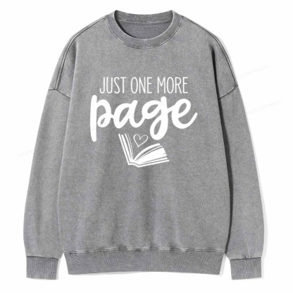 Pagewings Just One More Page Unisex Tee Unisex Washed Sweatshirt