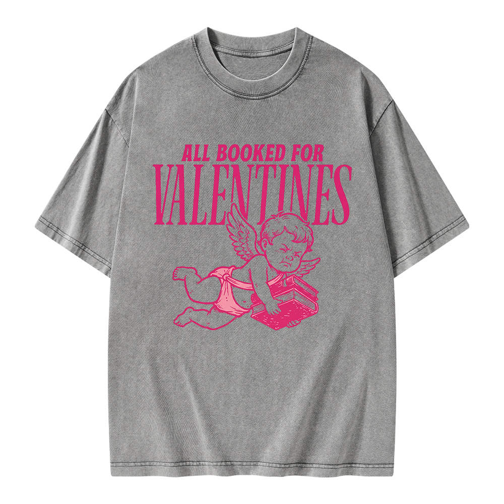 Pagewings All Booked For Valentine's Day Unisex Washed T-shirt