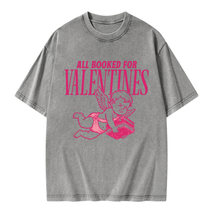 Pagewings All Booked For Valentine's Day Unisex Washed T-shirt