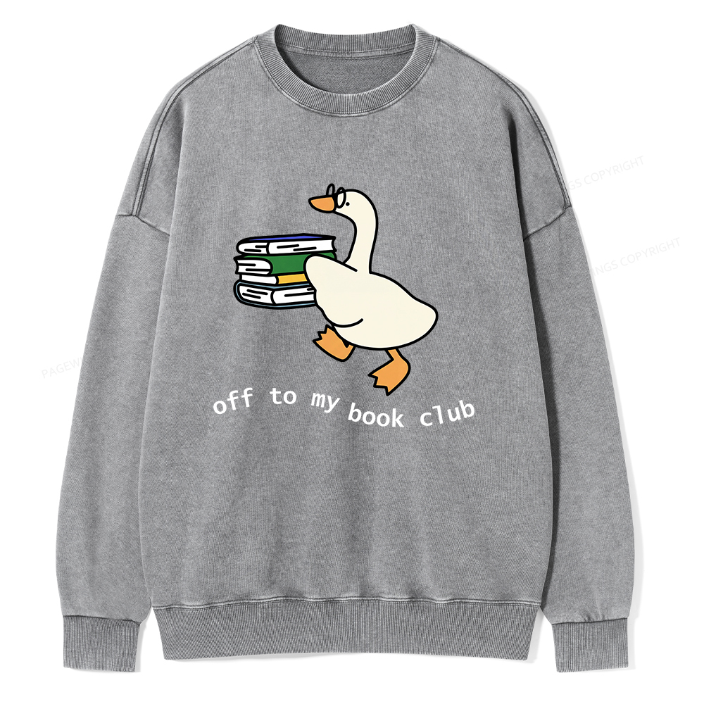 Pagewings Goose Book Club Unisex Washed Sweatshirt