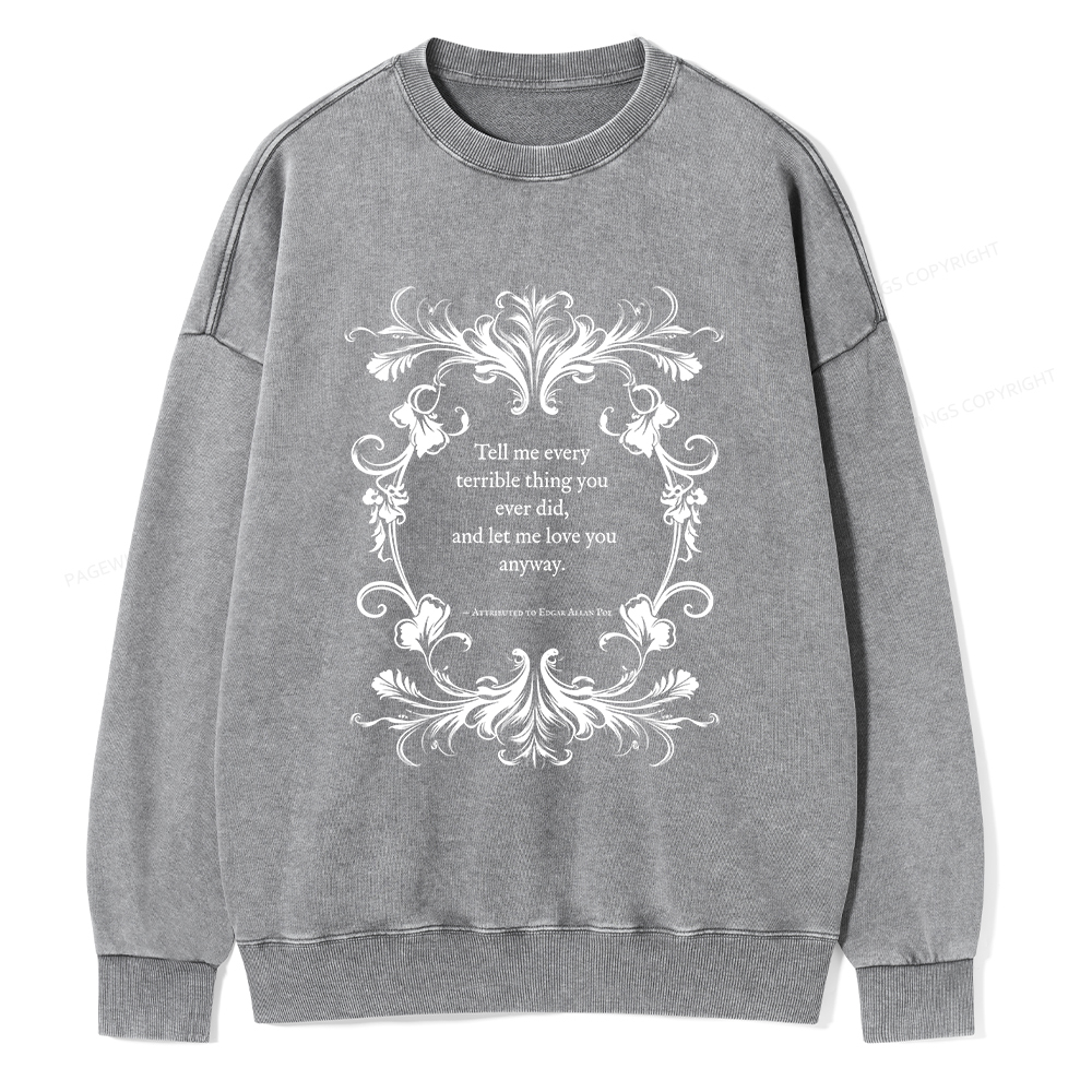 Pagewings Love Quote Unisex Washed Sweatshirt