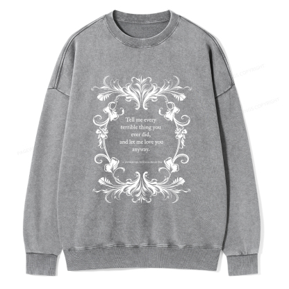 Pagewings Love Quote Unisex Washed Sweatshirt