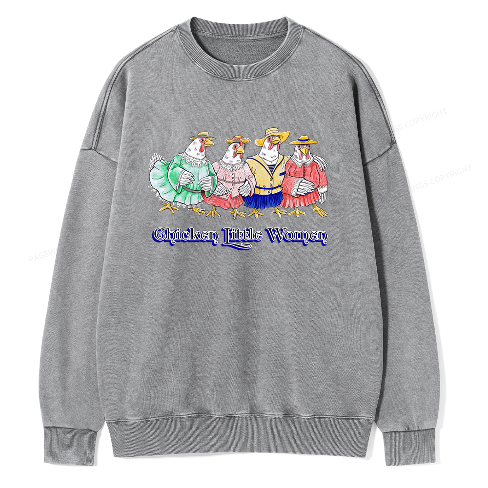 Pagewings Chicken Unisex Washed Sweatshirt
