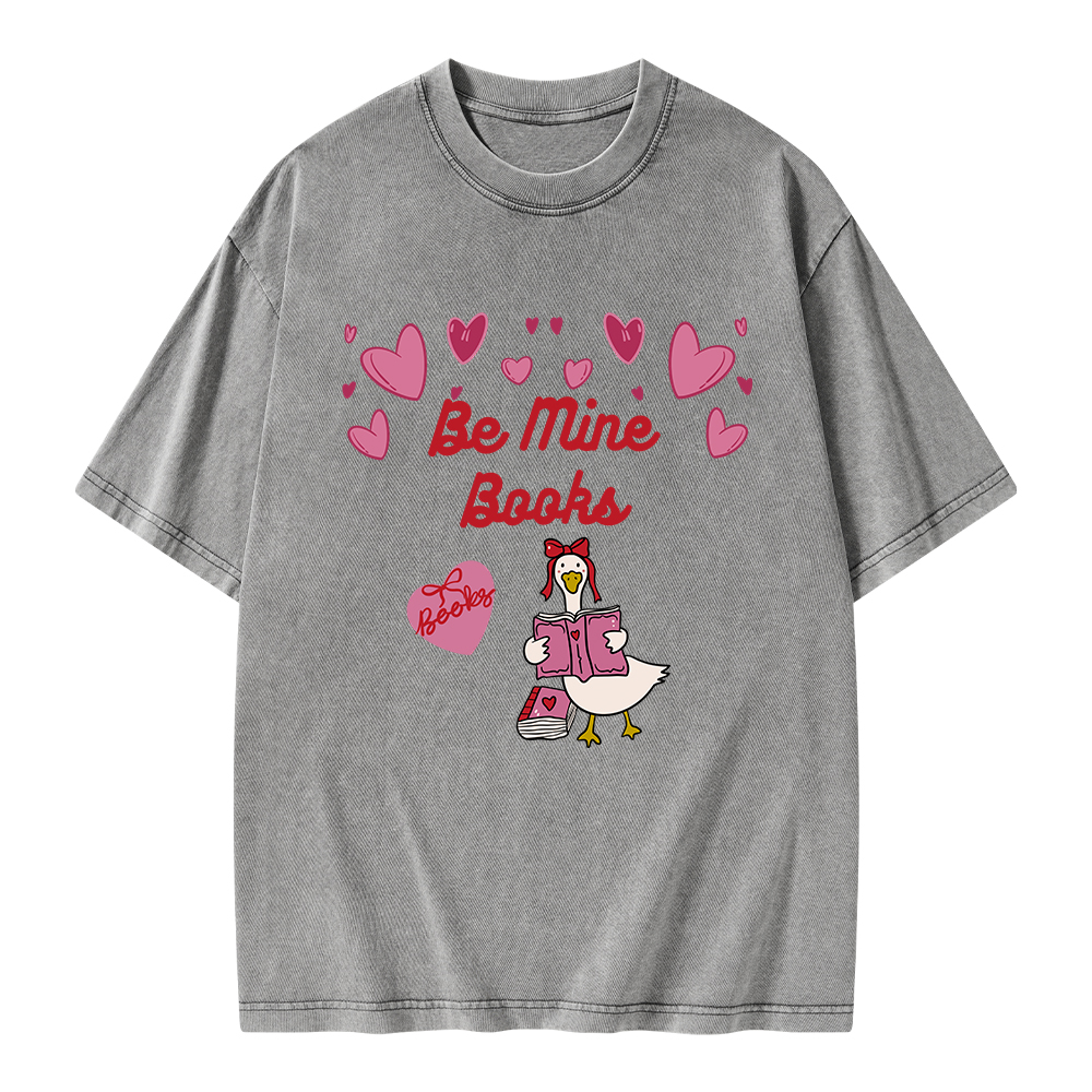 Pagewings Be Mine Books Unisex Washed T-shirt