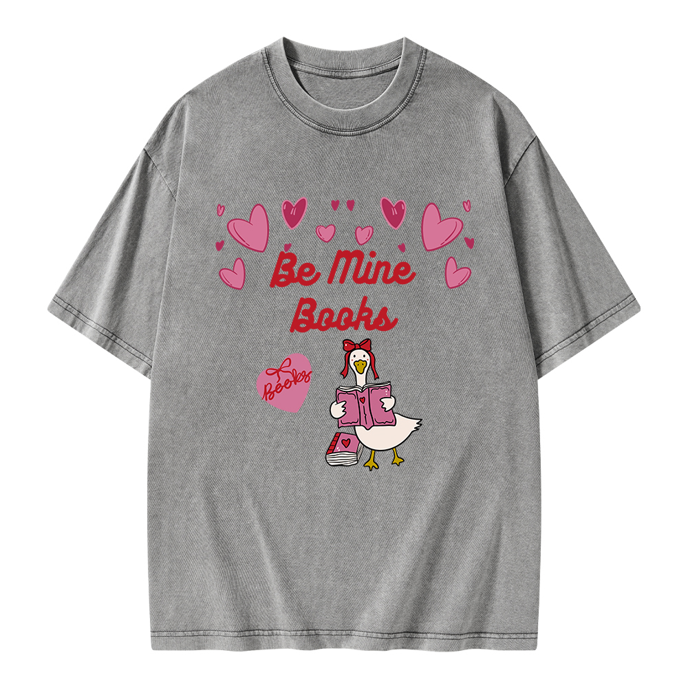 Pagewings Be Mine Books Unisex Washed T-shirt