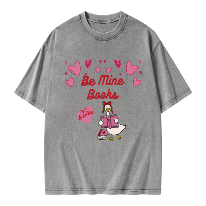 Pagewings Be Mine Books Unisex Washed T-shirt
