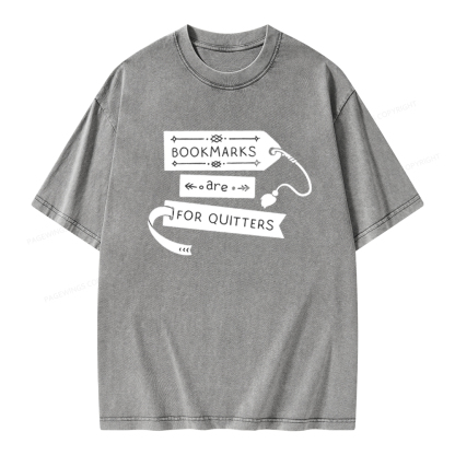 Pagewings Bookmarks Are For Quitters Unisex Tee Unisex Washed T-shirt