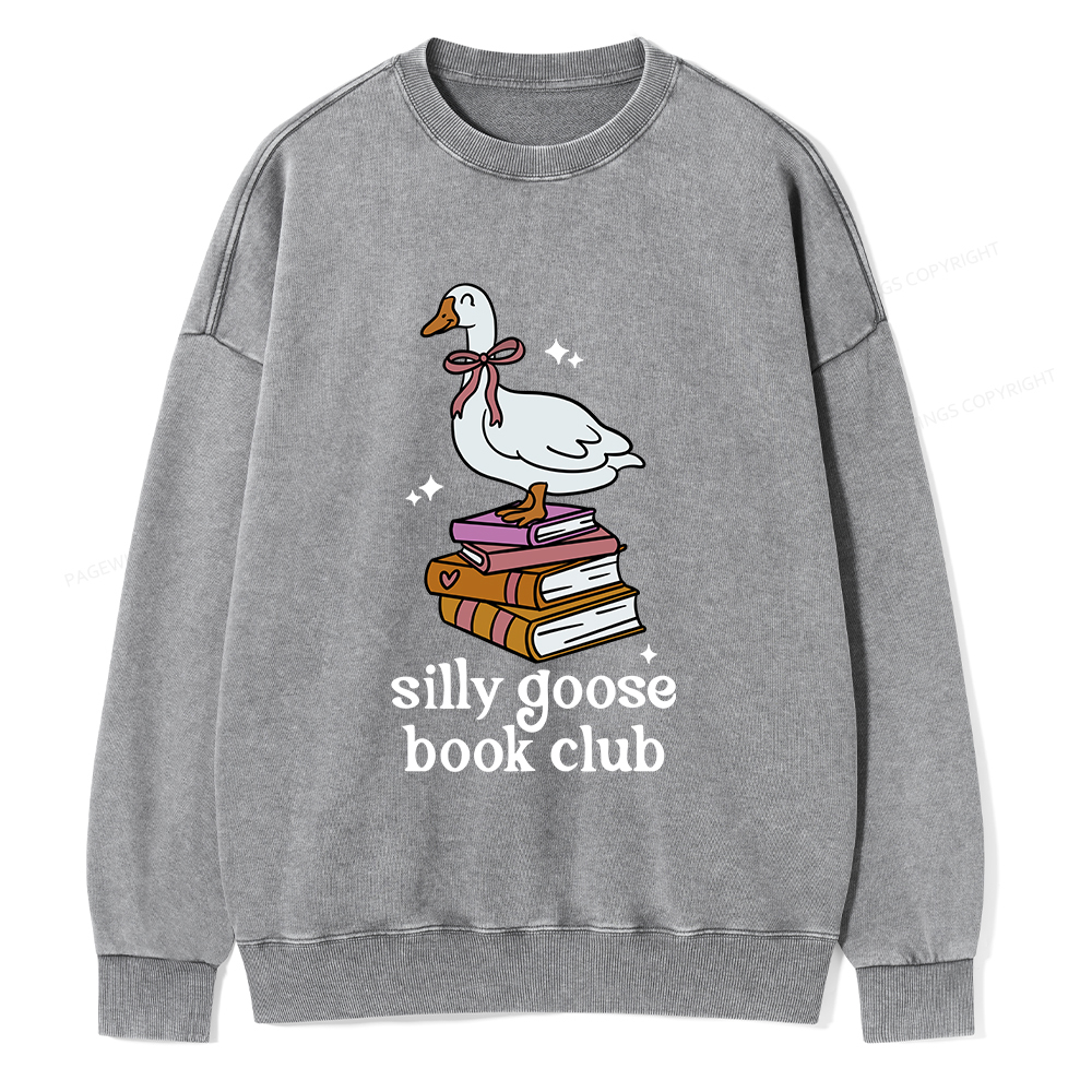 Pagewings Silly Goose Book Club Unisex Washed Sweatshirt
