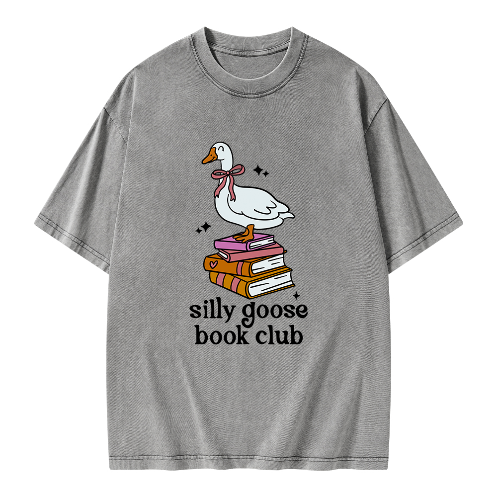 Pagewings Silly Goose Book Club Unisex Washed T-shirt