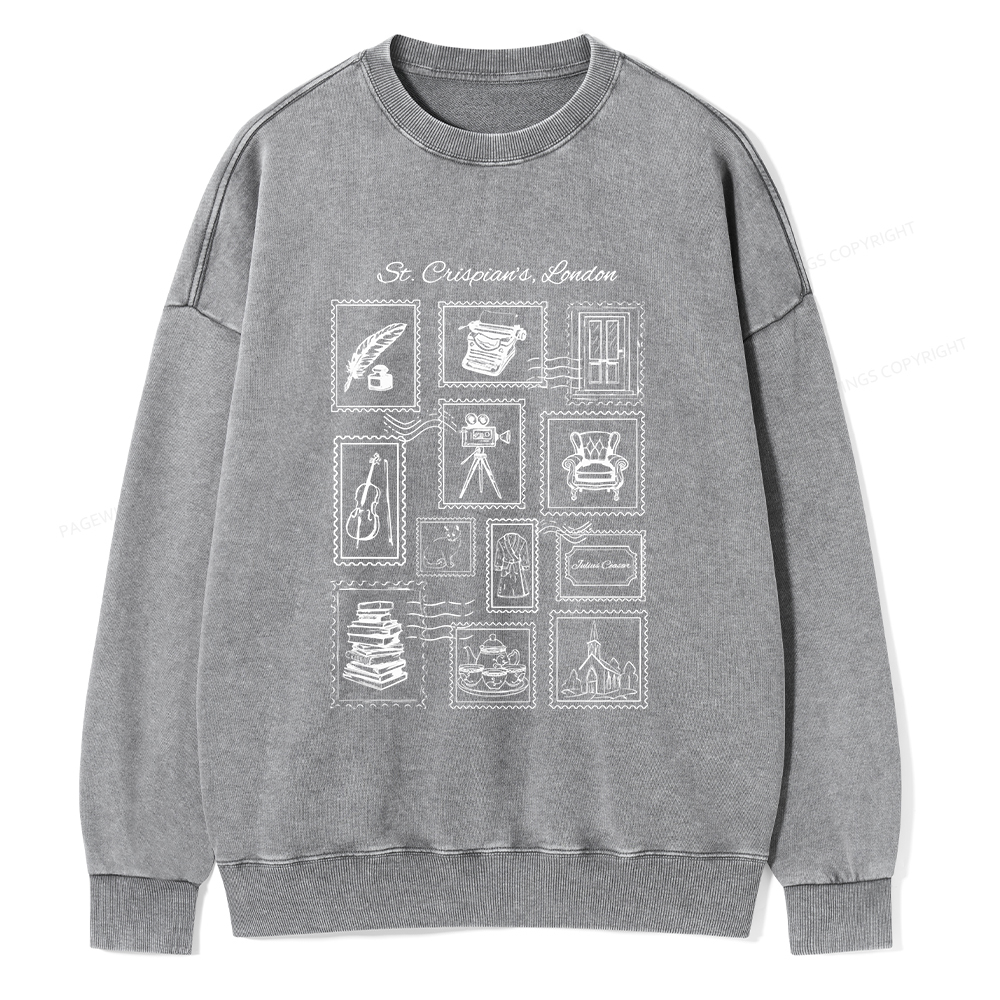 Pagewings Crispian's Stamp Unisex Washed Sweatshirt