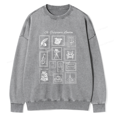 Pagewings Crispian's Stamp Unisex Washed Sweatshirt