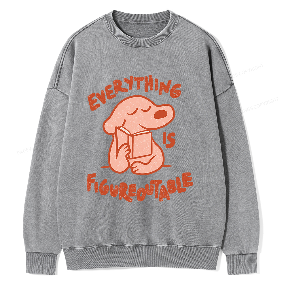 Pagewings Everything Is Figureoutable Unisex Washed Sweatshirt