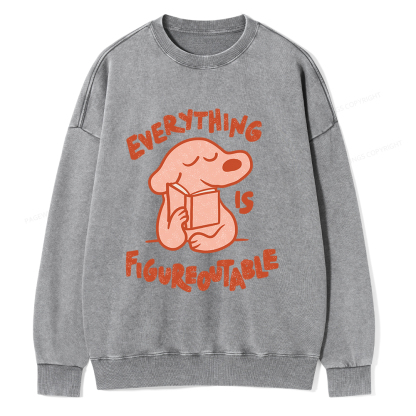 Pagewings Everything Is Figureoutable Unisex Washed Sweatshirt
