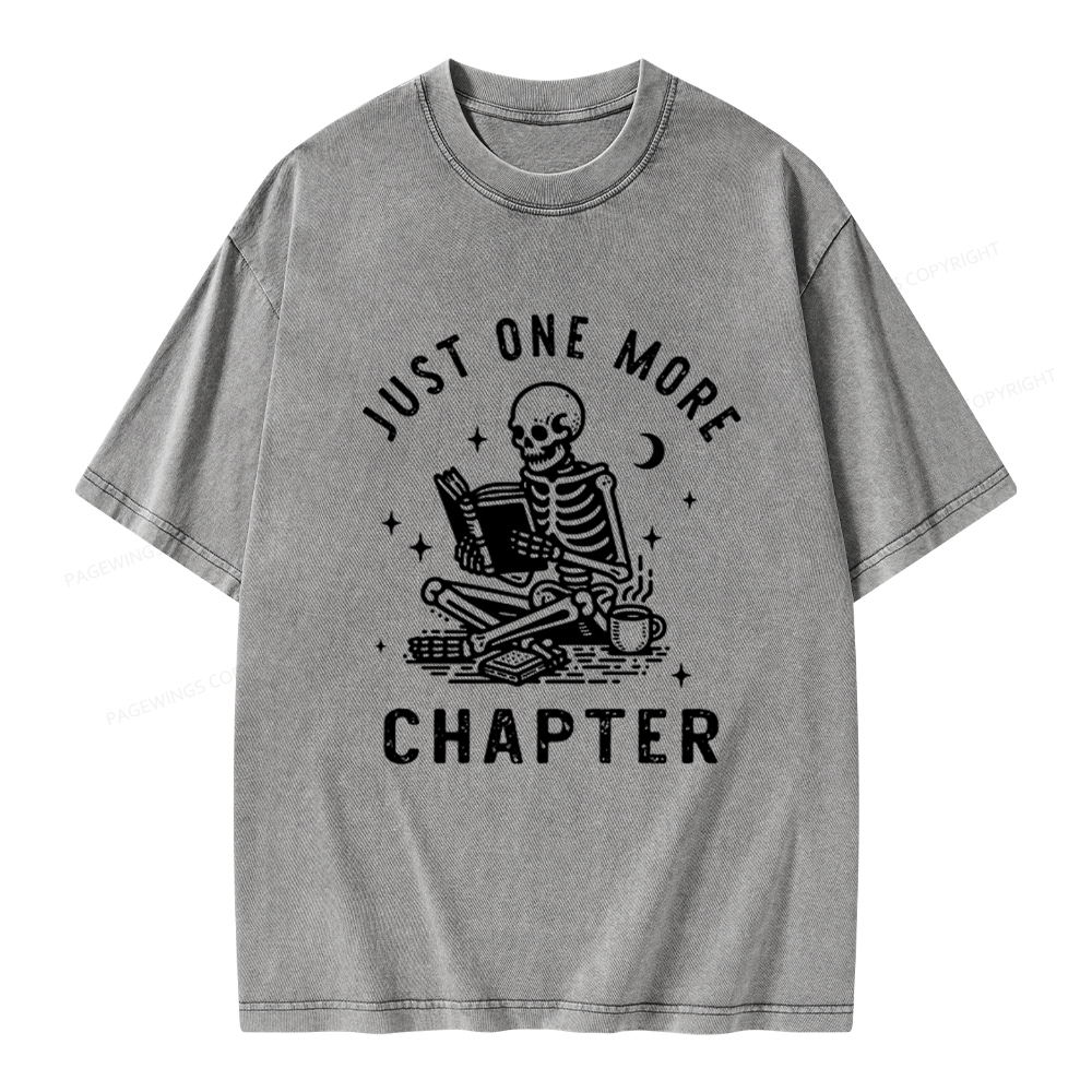 Pagewings Just One More Chapter, Bookish lover Classic T-Shirt Unisex Washed T-shirt